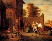 小大卫 特尼尔斯 : Peasants Merrymaking Outside An Inn